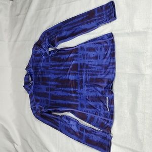 Under Armour Purple Brush Stroke Long Sleeve Cold Gear Mock Fitted Size Small